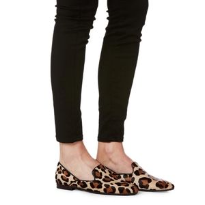 Aquatalia Marisa Leopard Haircalf Loafers Flats